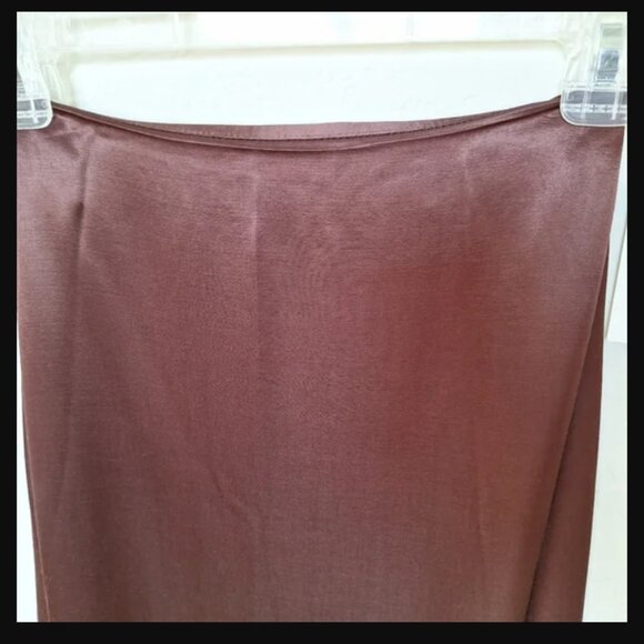 Rampage Satin maxi skirt silky charmeuse long pencil slip bronze metallic fairy - Picture 8 of 12